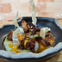 Brazo de pulpo a las brasas según receta tradicional. - PULPO A LAS BRASAS